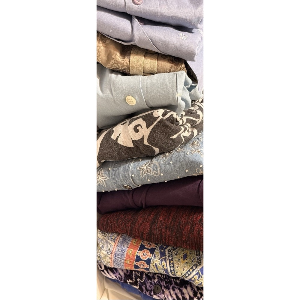 Reseller Plus Size Ten Chic Blouses Career Linen Artsy Mixed Fabrics Twee XL-4X
